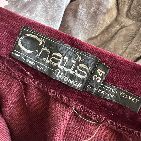 Chaus Vintage Burgundy A-Line Velvet Skirt, Size 34 - Picture 8 of 10